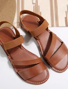 Nuevas sandalias planas de verano para mujer, pantuflas casuales para el hogar, sandalias de playa, estilo romano - Shein - FashionsVida