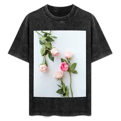 Blush Pink Roses T-Shirt Standard Fit Solid Tee Shirt