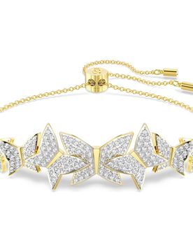 Braccialetto Idyllia Lilia, Farfalla, Bianco, Finitura oro 18K OS