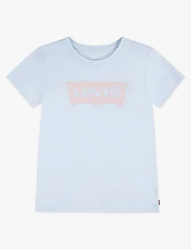 T-shirt Levi's azzurra mezza manica con logo batwing rosa - Levis - FashionsVida