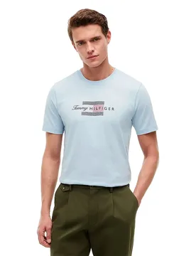Maglietta A Maniche Corte Mw0mw3226 Breezy Blue M - Tommy hilfiger - FashionsVida