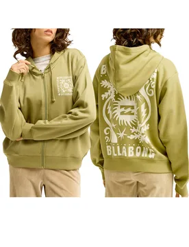 Sweat à capuche zippé - Always Looking Zip Hood Army Green en Coton - Taille M - Vert - Billabong - FashionsVida