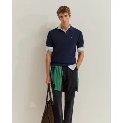 Polo de manga corta de hombre en punto texturizado
