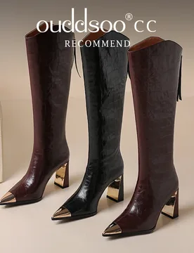 Ods Women Knee-High Boots Designer Candy Color Pointed Toe Zip Party Dress High Heels Shoes Spring Autumn Long Botas Mujer 45 46 - Aliexpress - FashionsVida