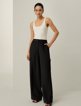 Donna Pantaloni Crêpe di Seta Taglia 42