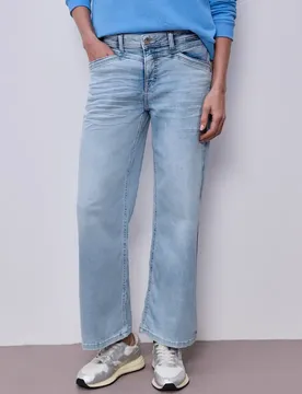 Wide Leg Jeans mit Comfort Bund female Blau