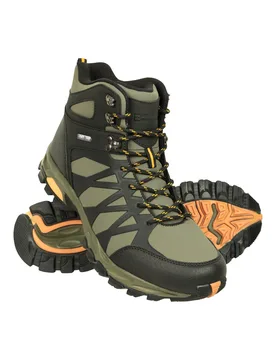 Trekker II Mens Softshell Waterproof Hiking Boots - Green - Green - Size: 10 - Mountain Warehouse - FashionsVida