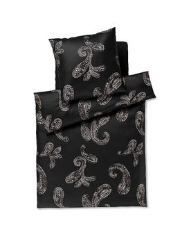 Joop Ropa de cama de satén PAISLEY 70x90cm/140x200cm Negro negro
