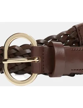 Cinturón de piel trenzado de mujer en color - Tommy Hilfiger - FashionsVida