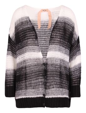 Cardigan lavorato a maglia scollo v