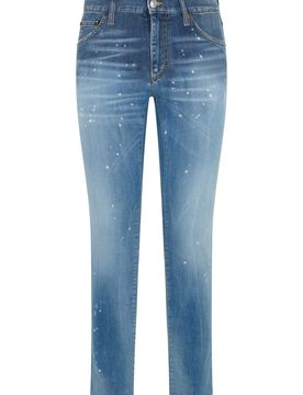 Fitted High-Waist Denim Jeans