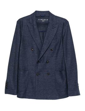 Giacca Doppiopetto In Lana Navy