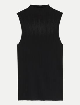 HUGO Gestricktes Top mit transparenter Partie Schwarz XL