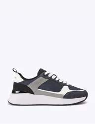 Colour Block Lace Up Trainers Blue male