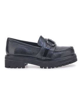 Mocassini Neri in Pelle con Platform Pittarello 14118B 38