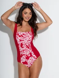 Regular fit Santa Barbara Ruched Tummy Control Swimsuit Red Mix female