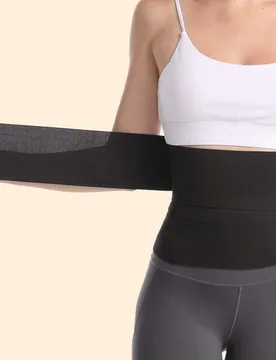 Cinturón deportivo de goma sintética para exteriores, moldeador de abdomen, entrenador de cintura, corsé, accesorios de gimnasio, color negro, prim - Shein - FashionsVida