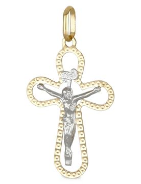Ciondolo Croce Oro Giallo Bianco GL101397
