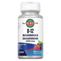 Compresse B12 Methylcobalamin+adenosylcobalamin 2000mcg 60 Unità Multicolor
