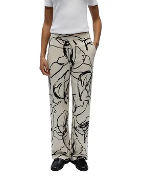 Pantaloni Sanne Aline Wide Leg Sandshell / Black Abstract 40