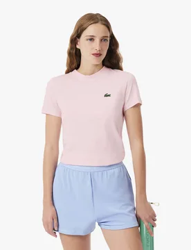 T-shirt sportiva tecnica ultra-dry rosa in cotone - Lacoste - FashionsVida