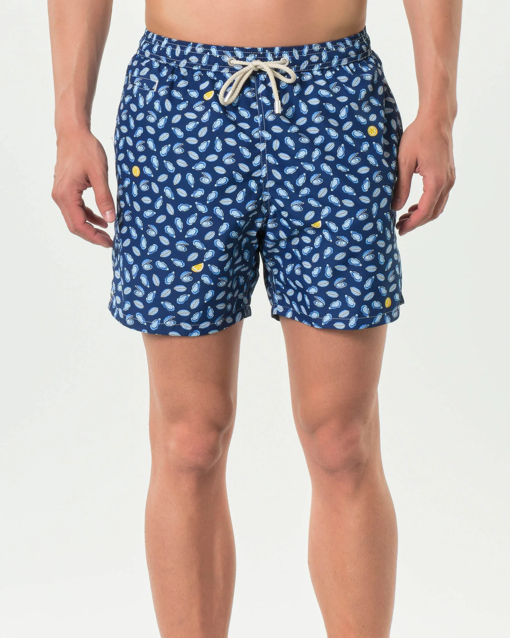 Boxer mare blu con stampa ostriche - MC2 SAINT BARTH - FashionsVida