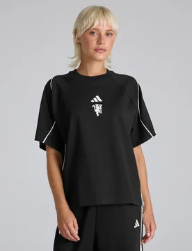 Manchester United x Womens Stadium T-Shirt Black L - Adidas - FashionsVida
