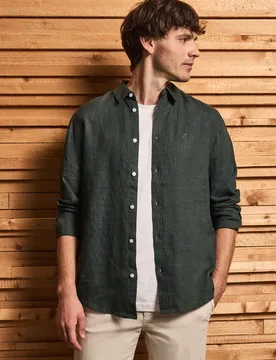 Street One Langarmhemd aus Leinen male Grün - Street One MEN - FashionsVida