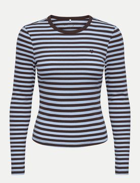 Langarmshirt mit Streifenmuster Mehrfarbig M