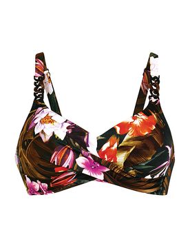 Top de bikini para mujer Botanical Marnie marrón 42B