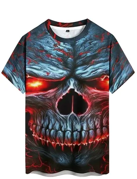 European and American Gothic Style Men's 3D Printed Short Sleeved T-shirt with Innovative Design Suitable for Home Outings, Part - Aliexpress - FashionsVida