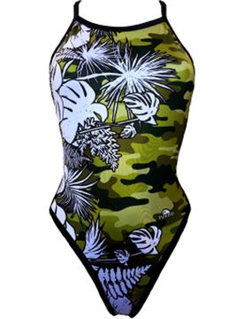 Revolution wild camo bañador natación mujer Verde (XL)