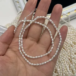 Natural Freshwater Pearl 2-3mm AAA Mini Fine Polished Rice Small Bead Jewelry Make DIY Necklace Bracelet Accessories Women Gift