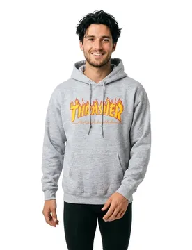 Sweat à Capuche Flame Logo Grey L
