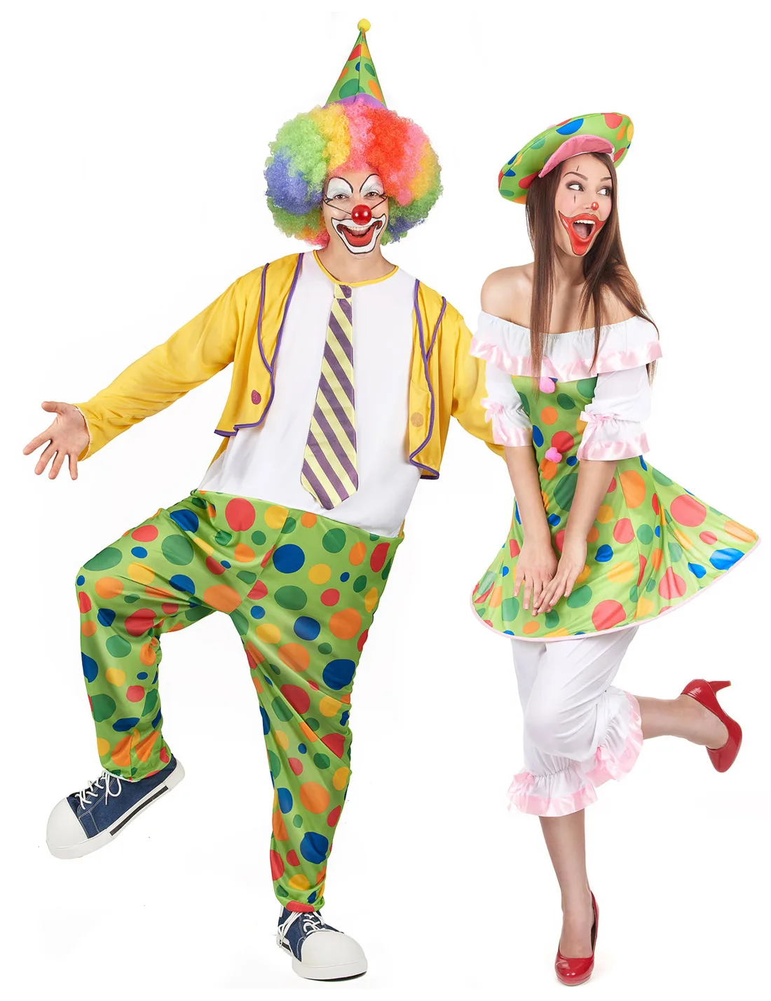 Clowns-Paarkostüm für Erwachsene bunt - BCI - FashionsVida