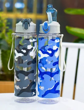 Pieza Botella de agua deportiva para exteriores de 26 onzas (aproximadamente 750 ml), con estampado de camuflaje, adecuada para actividades al aire li - Shein - FashionsVida