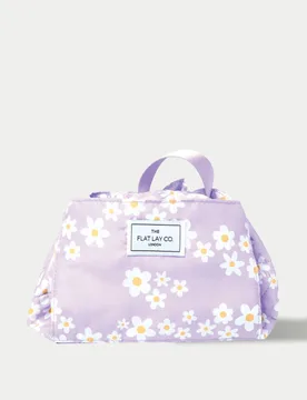 Drawstring Flat Lay Makeup Bag In Lilac Daisy female - The Flat Lay Co. - FashionsVida