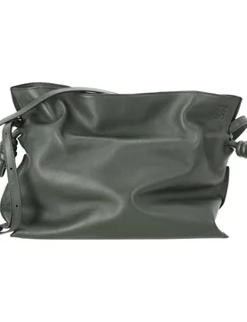 Women's Preloved Medium Flamenco Clutch in Green Nappa leather Bag in Olive - Olive - Size: One Size - Loewe - FashionsVida
