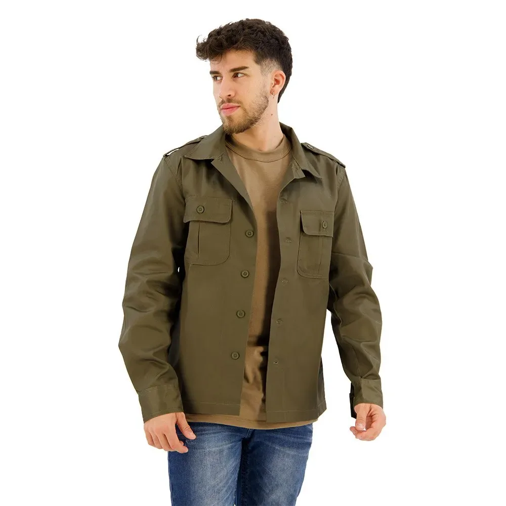 Camicia A Maniche Lunghe Us Olive S - Brandit - FashionsVida