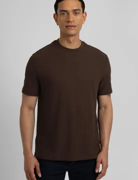 Ravey Mens Square Jacquard T-Shirt - Steel & Jelly - FashionsVida