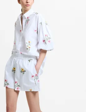 Pure Cotton Floral Shorts White Mix female - French connection - FashionsVida