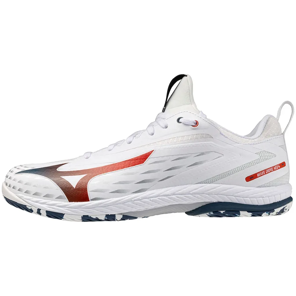 Wave Drive Neo 4 Shoes White / Insignia Blue / Orange UK 10 - Mizuno - FashionsVida
