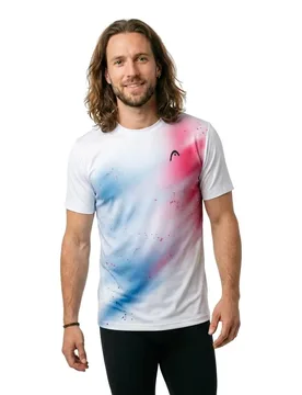 Topspin Short Sleeve T-shirt Royal / Print Vision 3XL - Head Racket - FashionsVida
