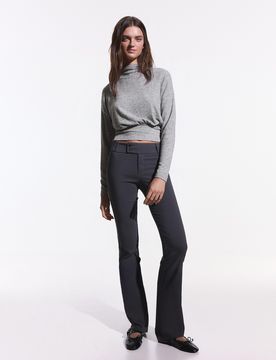 Pull À Col Montant Xs Gris