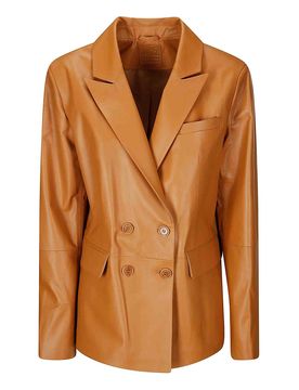 Blazer a doppio petto in pelle