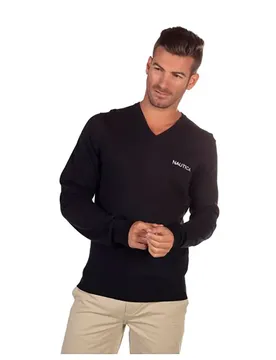 Pull à Col En V N31amsw0403n Navy Blue L