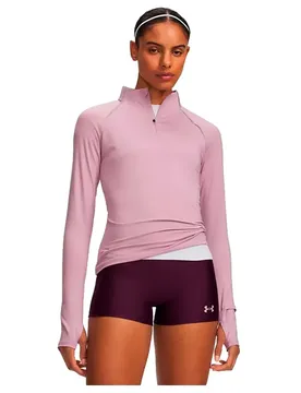 Felpa Con Mezza Zip Velociti Pink / Reflective M