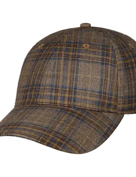 Silk Mix Check Cap by - brown - Female - Size: One Size - Stetson - FashionsVida