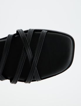 Sandalias Tiras Cruzadas Negras - , 36