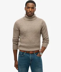 Superdry Herren Angerauter Rollkragenpullover Grau - Größe: S